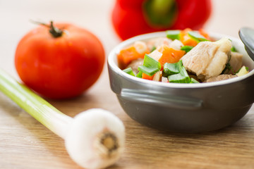 braised pork with vegetables