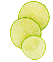 Slices of lime fruit for background