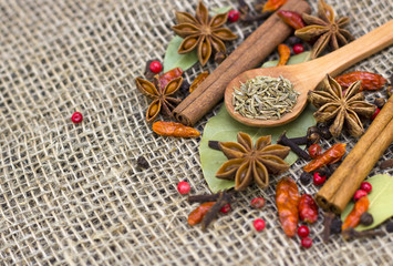 Fototapeta na wymiar A variety of spices