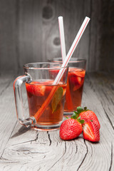Fresh strawberry and strawberry drink