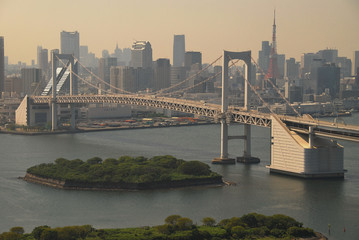 Fototapeta premium Rainbow Bridge, Tokyo, Japon