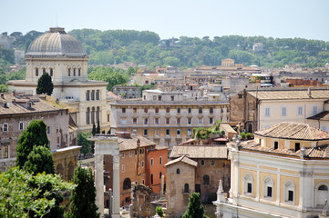 Fototapeta na wymiar beautiful view of Rome from the Campidoglio