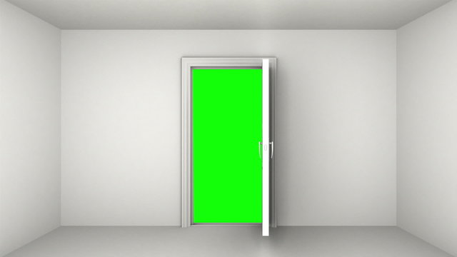 Door open, green screen