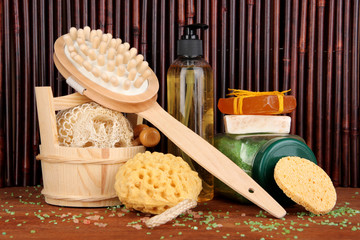 Cleanser, brush and cosmetics for shower