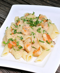 Cheese Penne Pasta with Chicken and Mushroom