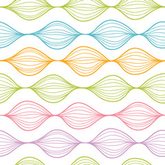 Vector colorful horizontal ogee seamless pattern background with