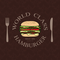 world class burger label