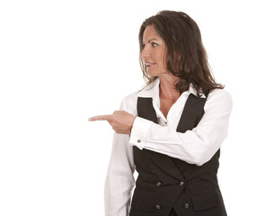 business woman pointing