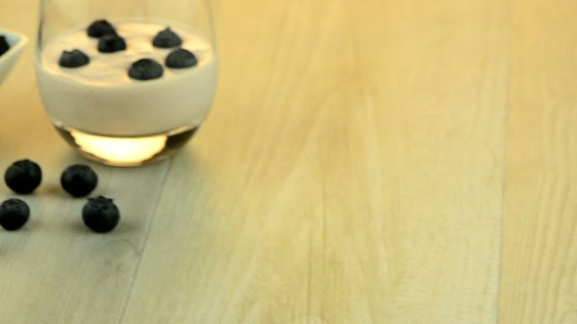 Yogurt and blueberries