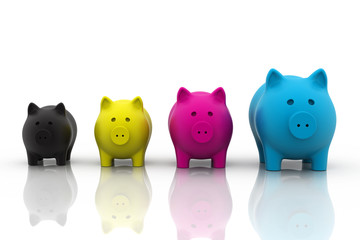 CMYK piggy bank.