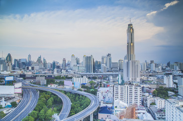 Naklejka na ściany i meble Dzień Bangkok widok na miasto