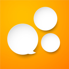 Paper white round speech bubbles.