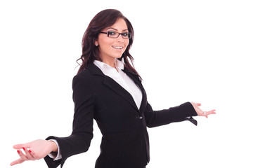 business woman welcoming