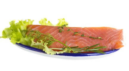  Salmon fillet garnished