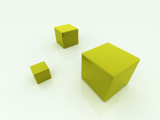 Green box concept on white