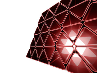 Red futuristic triangles wall