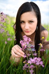 Beautiful Young Woman Outdoors. Enjoy Nature