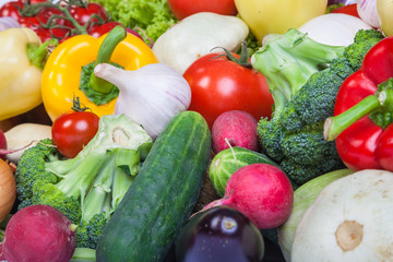 Group of fresh vegetables isolated on white