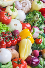 Group of fresh vegetables isolated on white