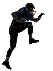 Foto op Plexiglas american football player man running  silhouette © snaptitude