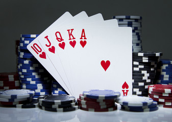 Obraz premium Hearts Royal Flush