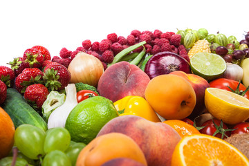 Naklejka na ściany i meble Huge group of fresh vegetables and fruits