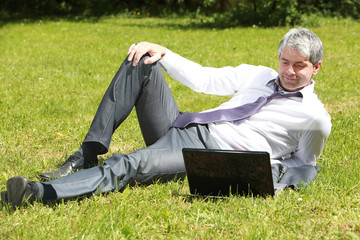 Businessman waiting the final outcome