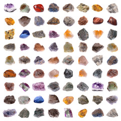 Mineral collection isolated on a white background