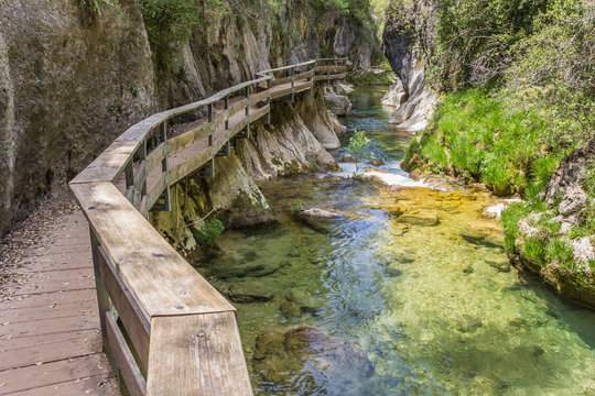 Board walk through Cerrada de Elias gorge