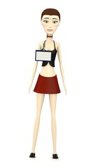 3d render of cartoon character with badge