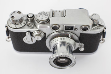 Fototapeta na wymiar vintage old photographic rangefinder camera