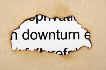 Downturn text on paper hole