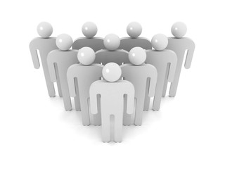 Group of schematic gray people on white