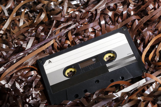 Blank Recordable Audio Cassette on Magnetic Tape