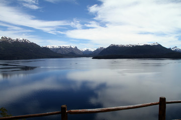 A view of a lake in Patagonia, South America.