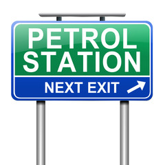 Petrol station sign.