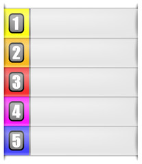Obraz premium five options vertical template in rainbow colours