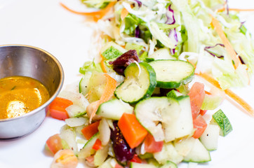 Salad with spicy sauce