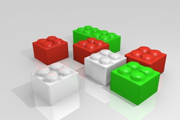 Naklejka premium mattoncini tricolore