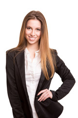 Obraz premium Successful business woman looking confident and smiling
