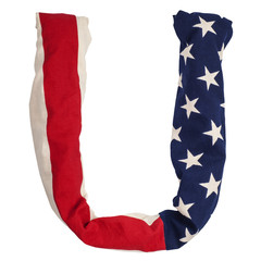 letter U, american flag