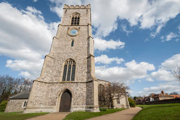 Fototapeta na wymiar Dzwonnica kościoła św Mikołaja w Norfolk