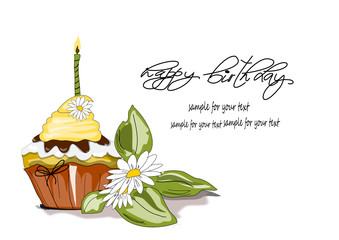 Cupcake, Muffin Geburtstagskarte