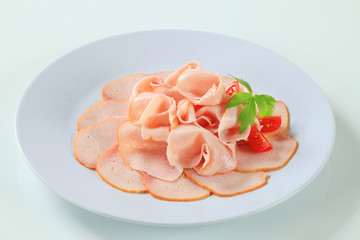 Delicately sliced ham