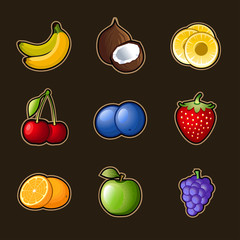 Set fruit icons