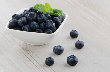 Blueberries in small bowl