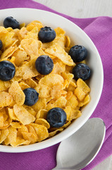 Cereal and blueberries