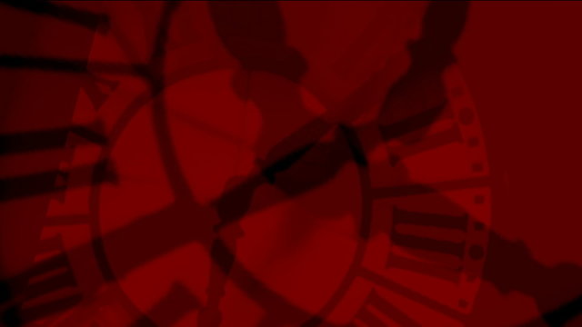 Animation - Crazy clocks red silhouettes