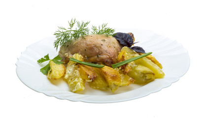 Fried chicken with potato