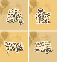 Four banner for coffee breaks